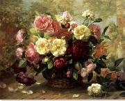 Floral, beautiful classical still life of flowers.085